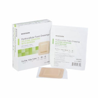 Border Foam Dressing McKesson With Border Film Backing Silicone Gel Adhesive