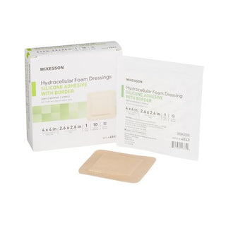 Border Foam Dressing McKesson With Border Film Backing Silicone Gel Adhesive