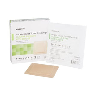 Border Foam Dressing McKesson With Border Film Backing Silicone Gel Adhesive