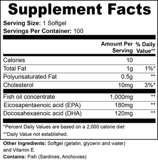 Omega-3 EPA 180mg + DHA 120mg