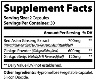 Ginkgo Biloba + Ginseng – Cognitive & Vitality Support