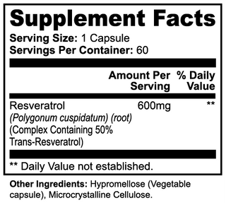 Resveratrol 50% 600mg – Daily Antioxidant Support