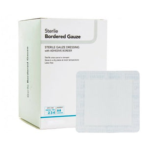 Bordered Gauze Adhesive Dressing DermaRite®, White, Sterile, Box