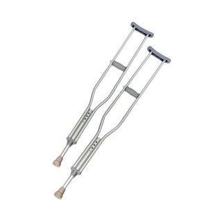Underarm Crutches McKesson Aluminum Frame Adult 350 lbs. Weight Capacity 45 to 53 Inch Crutch Height Push Button / Wing Nut Adjustment